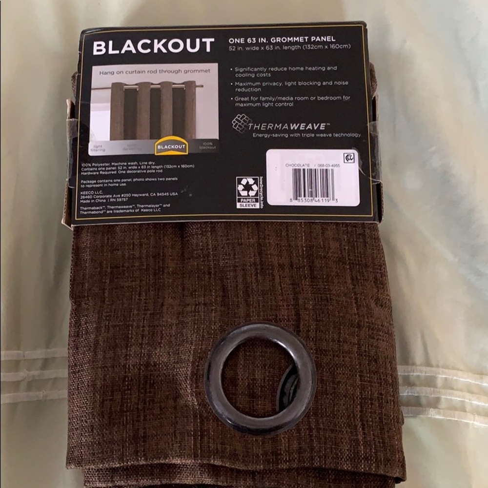Brown Blackout Curtain Panel